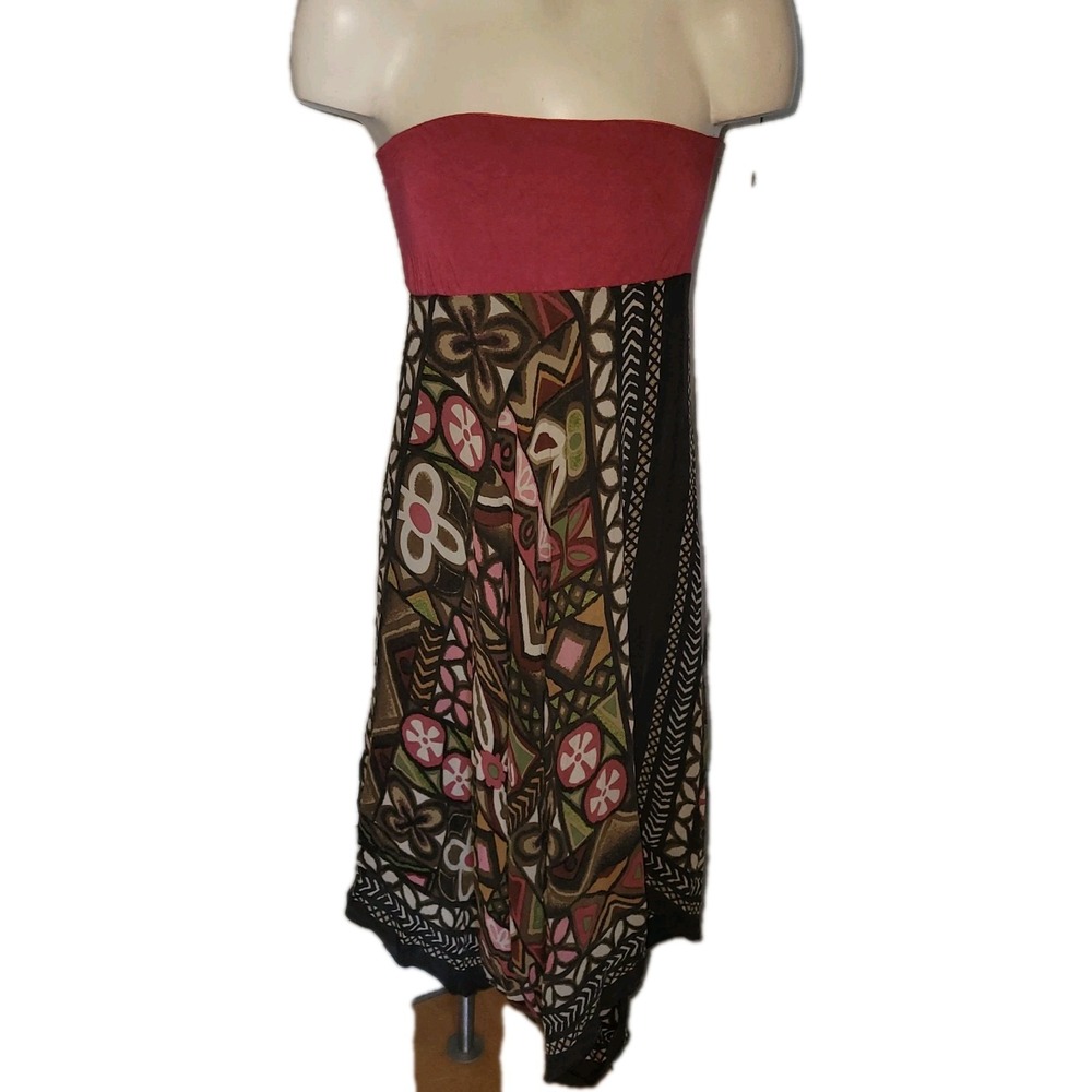 NICOLE MILLER Bohemian Chic sleeveless dress S Layered 100% Silk Sexy Designer